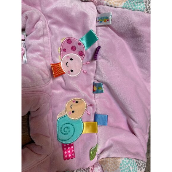 Taggies Snuggle Buggy Pink Baby Car Seat Cover Shopping Cart Infant Carrier Soft - Picture 2 of 5